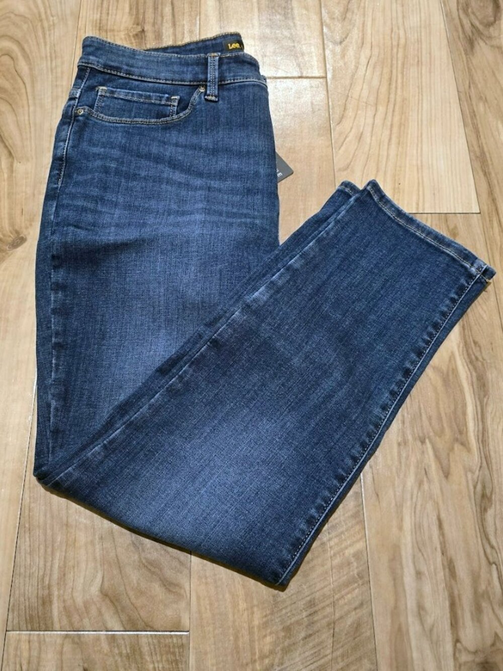 Lee Sculpting Slim Fit Skinny Ankle Jeans 14M Zip Fly Blue Stretch Denim NWT